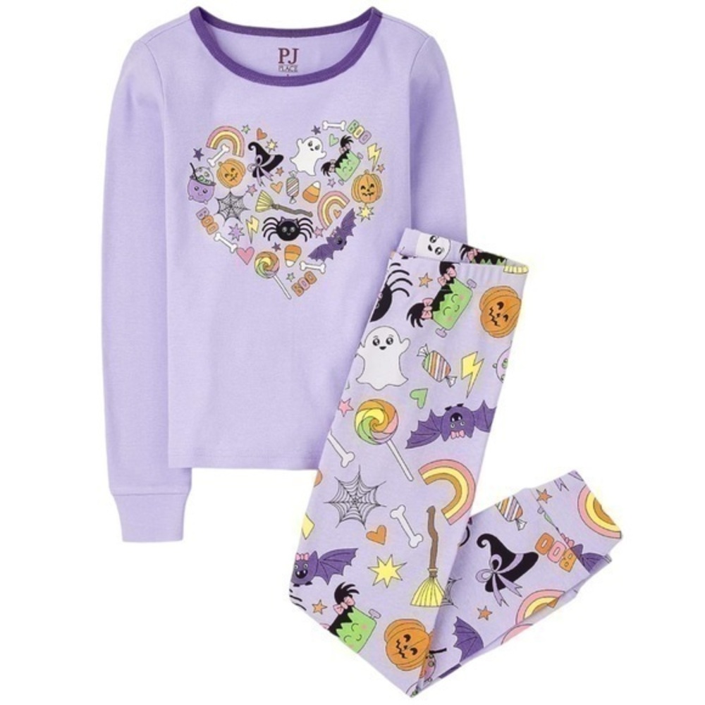 Glow in the Dark Halloween Pajamas - Children’s Place, Purple, Kids, Snug Fit